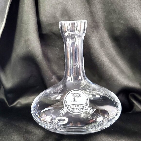 Peterson Ravenscroft Crystal Wine Decanter With Peterson Monogram Logo - Picture 8 of 13